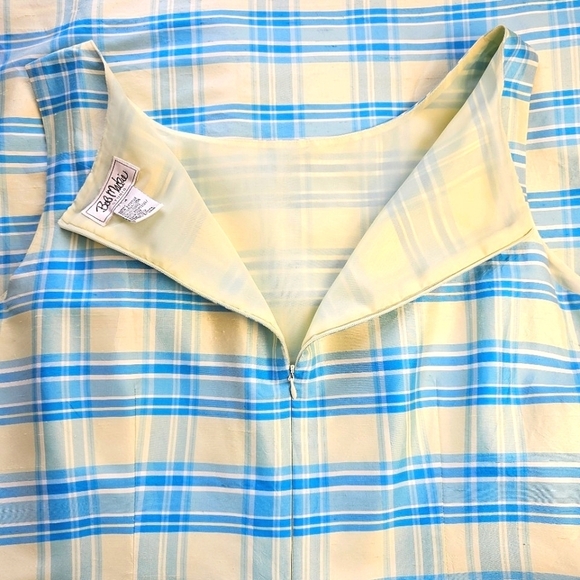 BOB MACKIE Silk Plaid Sheath Dress Size 16 - Picture 8 of 13